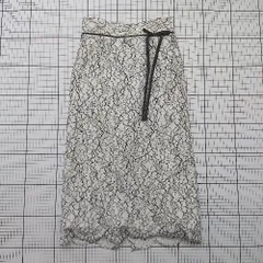 ◇ ⊂ tocco closet トッコ クローゼット 花柄 ゴージャス ロング タイト レーススカート サイズM ホワイト系 レディース E  【1508200020068】