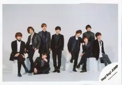 【中古】生写真(ジャニーズ) Hey! Say! JUMP/集合(9人)/横型・全身・衣装黒白紺グレー・有岡、伊野尾、八乙女、藪座り/17-18冬 コンサートグッズ撮影オフショット/公式生写真