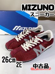 AZ048) MIZUNO スニーカー 26cm 2E 箱付 現状品 / ボルドー グレー