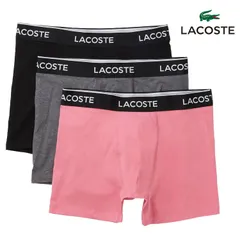 【在庫処分】【さらにプライスダウン】LACOSTE ラコステ ボクサーパンツ アンダーウェア 下着 メンズ 男性 S M L 3枚セット 3P グレー ブラック ピンク
