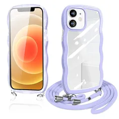 iPhone12 Pro / iphone12 ケース ショルダー クリア iphone12pro スマホケース カバー 透明 TPU ストラップ付き 肩掛け 首掛け 紐付き 斜めがけ 創意 個性 可愛い かわいい 韓国 薄型 耐衝撃 アイフォン12Pro