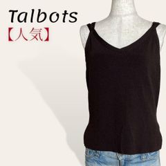❤️人気 タルボット ブラウン Vネック編み込み 薄手ニットキャミソール トップス S レディース 2308