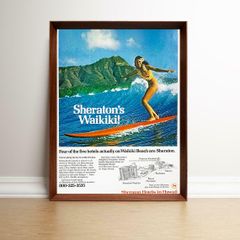ハワイ サーフィン 1960年代 アメリカ ヴィンテージ 雑誌 広告 額付 ポスター