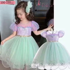 プリンセスドレス アリエル ドレス プリンセス 人魚 子供 ワンピース 子供用 衣装 なりきり クリスマス お姫様 アニメ キャラクター テーマ