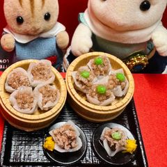 509 シュウマイセット⭐️ミニチュアフード　ドールハウス　リカちゃん　シルバニア　樹脂粘土　ねんどろいど　　バービー　フェイクフード　ブライス　フィギュア　ミニチュア
