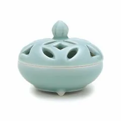 茶道具 銀光造 大型透かし七宝紋茶釜/雲鶴紋象嵌風炉セット 獣双耳