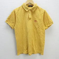 G■フレッドペリー/FREDPERRY 半袖ポロシャツ/鹿の子地【M】黄/men's/124【中古】■