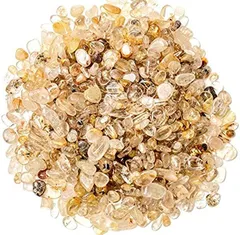 Atmu さざれ石 ルチルクォーツ 浄化用 天然石 原石 ブレスレット パワーストーン(イエロー,  200g)