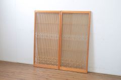▼現状販売▼ 書院ガラス戸2枚セット ビンテージ建具 両面ガラス 組子 窓 書院戸 引き戸 ヴィンテージ 4～7営業日前後で発送(※修理加工希望の方3ヶ月程で発送) R-064629