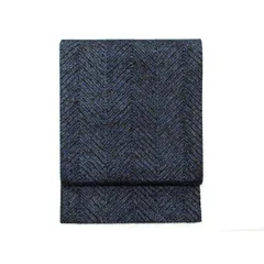 袋帯（無月・落款・全通・正絹） 袋帯 美品 名品 無月 落款 幾何学 箔 黒 全通 正絹 【中古