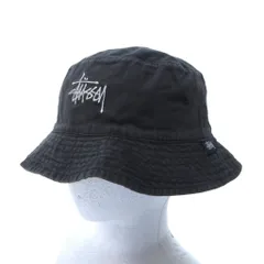 ステューシー STUSSY オールド OLD 90s 紺タグ バケットハット バケハ 帽子 フェード ロゴ刺繡 黒 ブラックのサムネイル