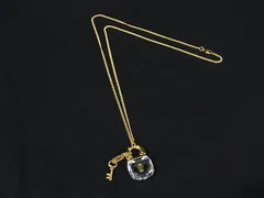 ■極美品■ SWAROVSKI スワロフスキー カデナモチーフ キー 鍵 ネックレス ペンダント アクセサリー レディース ゴールド系 DK1721