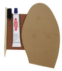 簡単 靴の底ゴム 修理セット 接着剤 ベージュ ＆ ゴム 紳士用 補修用品 ソール 剣印ゴム半張りセット 革靴 修理 （プロ修理屋も推薦） 近藤(Kondo)靴