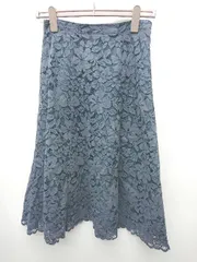 ◇ Θ PROPORTION BODY DRESSING フラワー　総レース ロング フレア スカート サイズM ネイビー レディース P  【1410230010776】