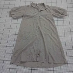 ◇ ⊂ NICE CLAUP ナイスクラップ バックレースアップ 五分袖 ロング ワンピース サイズF ベージュ系 レディース E  【1509100080008】