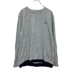 NAUTICA 長袖 ロゴTシャツ L グレー ノーティカ ロンT ロングTシャツ 古着卸 アメリカ仕入 a703-5209