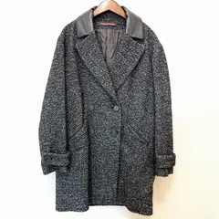 #wnc コントワーデコトニエ ComptoirdesCotonniers コート 40 チャコールグレー系 黒 ツイード レザー使い 中綿 レディース [957611]のサムネイル