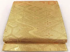 平和屋着物◎六通柄袋帯　道長松菱文　金糸　正絹　逸品　CAAX2816id
