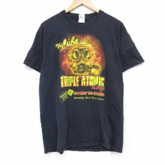 L/古着 フルーツオブザルーム 半袖 ビンテージ Tシャツ メンズ 00s ガスマスク コットン クルーネック 黒 ブラック 25sep02 中古