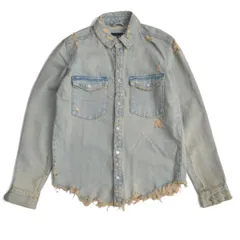 ZARA ザラ ダメージ加工 デニムシャツジャケット サイズS インディゴ メンズ