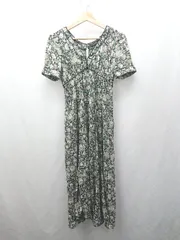 ◇ ⊂ COCO DEAL ココ ディール 花柄 総柄 半袖 ロング ワンピース サイズ1 ブラック系 レディース E  【1506190005096】