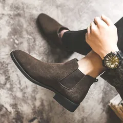 ブーツ メンズ フォーマル ショートブーツ 暖かい 裏起毛 ビジネスシューズ 紳士靴 チェルシーブーツ おしゃれ カジュアル スエードシューズ 防寒 防滑 保暖 裏起毛 冬用 冬靴 bJKT117