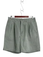 【お得なクーポン配布中!】 90s チャップス ラルフローレン コットン チノ ショートパンツ メンズ 34 オールド ショーツ 短パン ツータック チノパン ゆったり カーキ