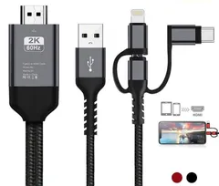 一体型 変換ケーブル HDMI ios14対応 YOUTUBEをテレビで見る スマホの画面をテレビに映す IPHONE ANDROID TYPE-C TVに映す 携帯の動画をテレビで 得トクセール odNs802