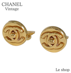 CHANEL シャネル ヴィンテージ イヤリング アクセサリー ココマーク 丸型 97A GP ゴールド 中古