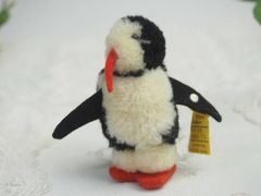 送料無料★シュタイフ★Woolen Penguin 8㎝完品★1968年製ぽんぽんペンギン★Steiff