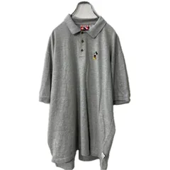 MICKEYINC 半袖 キャラクターロゴ ポロシャツ 2XL グレー ディズニー ミッキーマウス 古着卸 アメリカ仕入 a708-5666