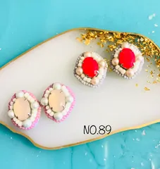 ビジュー×ビーズ刺繍ピアスorイヤリング