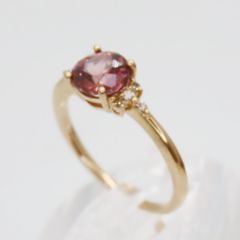 【中古】K18PG リング 爪留め 2.48g 10号 D計0.06ct 天然ジルコン 1.5ct ピンクゴールド ノーブランドジュエリー A2400667【無料ギフトラッピング承ります】
