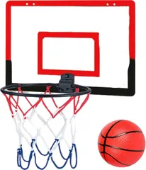 FJmark バスケットゴール 室内 壁掛け 子供 オモチャ ボール 空気入れ フック セット(レッド)