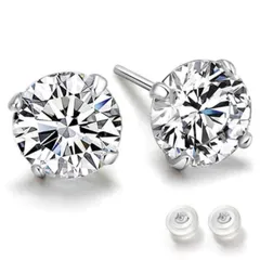 swars ピアス レディース 最高級ジルコニア シルバー925 メンズ 4本爪 一粒 金属アレルギー対応 スタッド 両耳