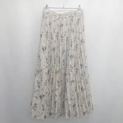 ◇ ⊂ chocol raffine 柄入り ロング丈 プリーツ スカート サイズF ライトベージュ系 レディース E  【1507030003173】のサムネイル