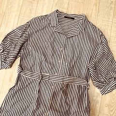 w closet ストライプ柄　シャツブラウス