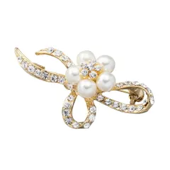 【ゴールド×ワンサイズ】[Cream dot. クリームドット公式] ブローチ フォーマル 卒業式 卒園式 入学式 入園式 ママ スーツ ピン パール ビジュー フラワー 花 リボン 小さめ ミニ コサージュ 華やか 上品 大人 