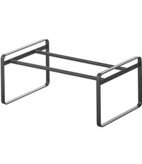 【人気商品】約W41~70×D25×H17.5cm フレーム ブラック frame シューズラック 下駄箱下にも収まる 伸縮 靴収納 山崎実業(Yamazaki) 7210