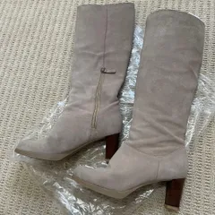 サイズ6 1/2 コールハーン ロングブーツ スウェード ベージュ