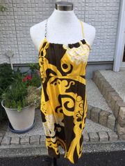JUSTCavalliレイヤード風 ノースリーブ ダマスク柄 イエロー - メルカリ