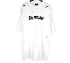 BALENCIAGA デストロイ ロゴプリント Tシャツ ダメージ バレンシアガ