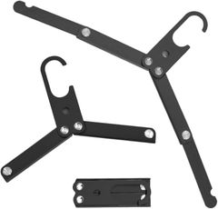 ozgram Folding Hangers, 3-Pack, Portable Clothes Rack for Travel, Camping, Laundry, and More, Compact and Lightweight, Aluminum (Black)