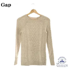 ☆美品☆ Gap ギャップ ニット ケーブルニット セーター 長袖 レディース ベージュ XXS 901-839 送料無料