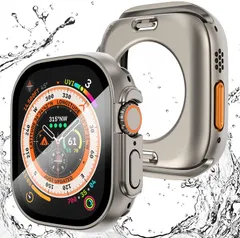 ★即日発送★【2024強化版】AMAPC for Apple Watch ケース Apple Watch Ultra 2/Apple Watch Ultra 49mm 用 ケース 360度全面防水 バンド 水泳・スポーツ専用 ガラスフィルム 一体型 apple