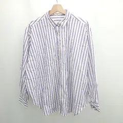 ◇ Θ AMERICAN HOLIC アメリカン ホリック ストライプ柄 長袖 シャツ サイズL パープル レディース E  【1505290044530】