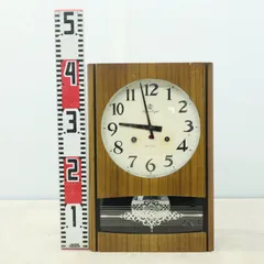 〈完動・美品〉地球印時計　装飾丸尾長ゼンマイ振り子時計 ボンボン時計　古時計 完動・美品〉ローヤル時計 丸尾長ゼンマイ振り子時計