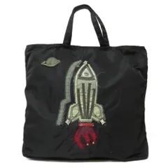 【人気商品】PRADA プラダ　カナパストーンスタッズ　トートバック　黒　良品 中古・古着通販】PRADA (プラダ) カナパラインストーントート