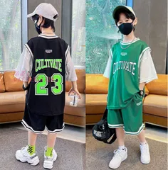 子供服 セットアップ 上下セット 男の子 ショートパンツ 半袖Tシャツ スボーツセット 2点セット重ね着風 セットアップ 半袖 Tシャツ ハーフパンツ キッズ  vii3x353314