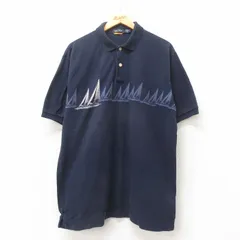 XL/古着 ノーティカ 半袖 ブランド ポロ シャツ メンズ 鹿の子 大きいサイズ コットン 紺 ネイビー 25jun04 中古 トップス